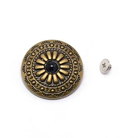 1-Hole Alloy & Turquoise Decorative Rivets LS-PALLOY-WH0092-09J-AB-1