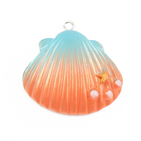 Opaque Resin Pendants X-RESI-S356-059B-03-1