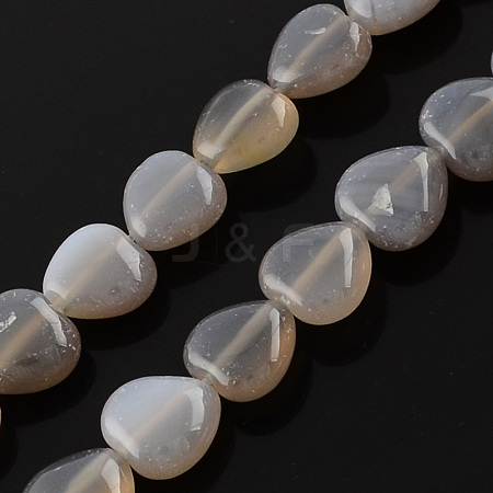 Natural Grey Agate Bead Strands G-R190-13-1