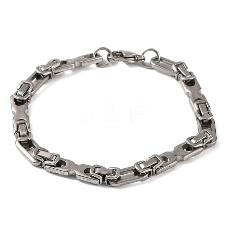 Tarnish Resistant 304 Stainless Steel Byzantine Chain Bracelets BJEW-B078-86P-1