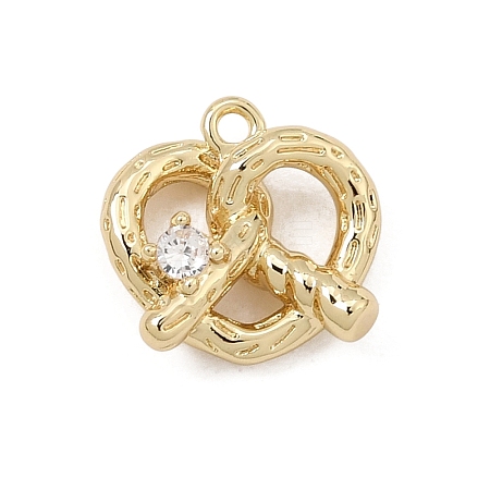 Brass Micro Pave Clear Cubic Zirconia Charms CU-CBA3D76-06G-1