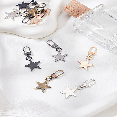 5Pcs 5 Colors Alloy Zipper Puller FIND-LP0003-27-1