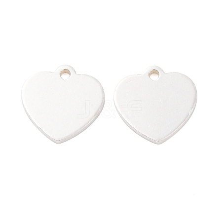 925 Sterling Silver Blank Heart Charms STER-F057-03S-01-1