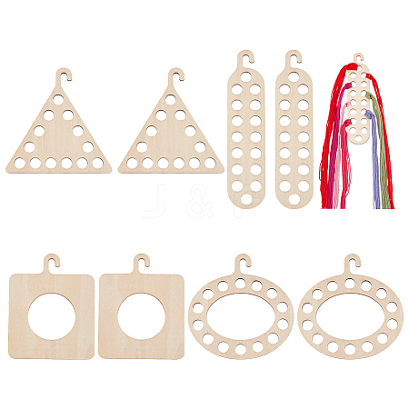 8Pcs 4 Styles Wood Thread Winding Boards DIY-WH0888-169-1