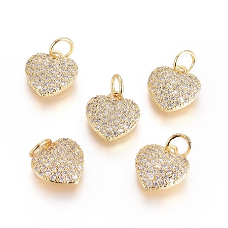 Brass Micro Pave Cubic Zirconia Pendants ZIRC-G166-25G-1