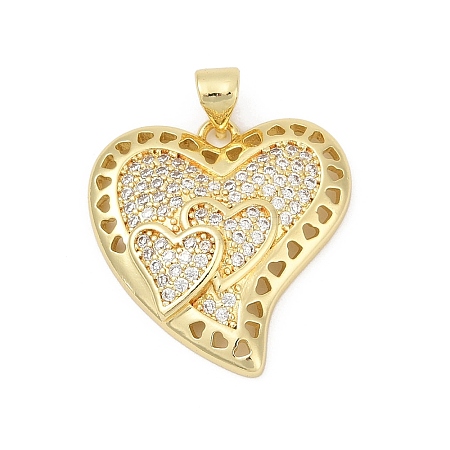 Brass Micro Pave Cubic Zirconia Pendants KK-D317-087G-1