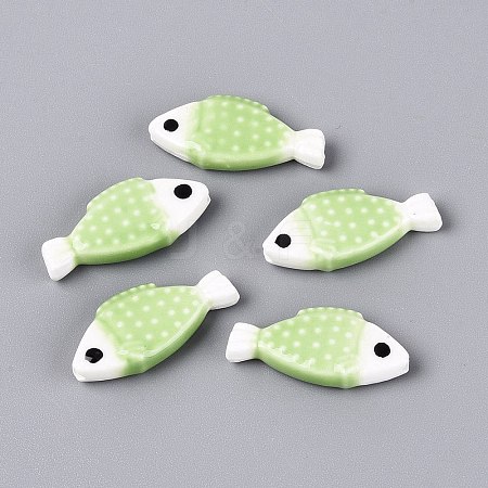 Hand Painted Fish Shaped Porcelain Beads PORC-N013-06A-1