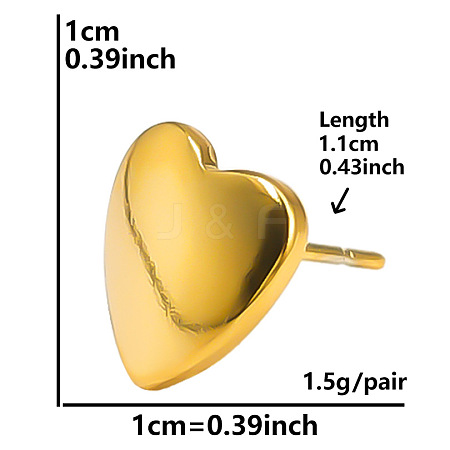 Stylish Heart Shaped 304 Stainless Steel Stud Earrings for Women BS5340-8-1