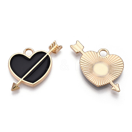 Light Gold Plated Alloy Pendants LS-ENAM-T009-35B-1