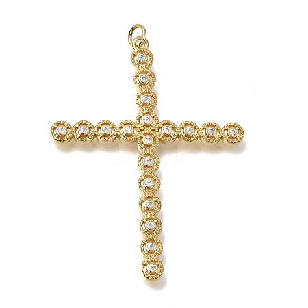 Brass Micro Pave Clear Cubic Zirconia Pendants CU-CBA9883-05I-G-1