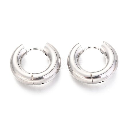 202 Stainless Steel Huggie Hoop Earrings X-EJEW-O087-08D-P-1
