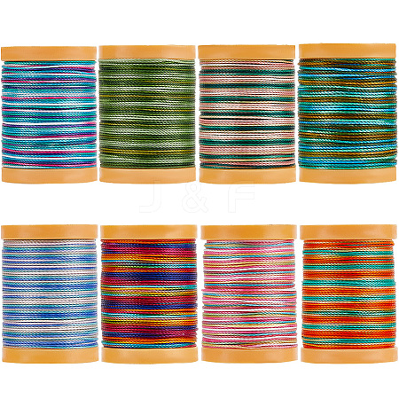 8 Rolls 8 Colors 12-Ply Polyester Thread Cord DIY-SP0003-80C-1