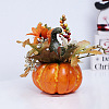 Foam Artificial Pumpkin with Leaf Decorations Ornaments HULI-PW0002-031C-1