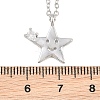 Brass Pave Clear Cubic Zirconia Smiling Face Star Pendant Necklaces KK-CBA6599-04A-P-3