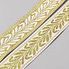 10Yards Ethnic Style Polyester Leaf Jacquard Ribbons OCOR-WH0036-54-1