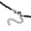 3mm Faceted Round Natural Black Spinel Beaded Necklaces NJEW-JN05127-5