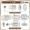 24Sets Brass Baseball Hat Cap Buckle Strap Clasp Clip Kit FIND-BC0014-12MP-2