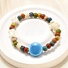 Handmade Porcelain Beads & Synthetic Howlite Beads Stretch Bracelets for Women BJEW-D307-01E-4