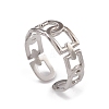 Non-Tarnish 304 Stainless Steel Hollow Arch Open Cuff Rings for Women RJEW-G285-57P-1