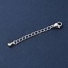 Brass Micro Pave Clear Cubic Zirconia Chain Extender KK-G491-52C-S-2