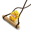 Cute Plastic Swinging Bowknot Duck Pendant Decorations HJEW-A009-01F-2