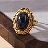 Oval Natural Sodalite Finger Rings RJEW-M063-01G-09-5