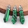 Bullet Malachite Pointed Pendants G-E332-C19-1