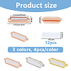 12 Bags 3 Colors Alloy Heat Transfer Watch Band Accessories FIND-DC0007-60A-2
