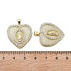 Brass Micro Pave Cubic Zirconia Pendants KK-Q006-22G-01-3