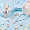 6Pcs 6 Styles 304 Stainless Steel Pendant Cabochon Settings STAS-TA0005-71P-8