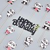 Olycraft DIY Paper Panda Cake Insert Card Decoration Set AJEW-OC0002-75-3