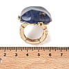Natural Sodalite & Alloy Finger Rings for Women RJEW-G375-01G-07-5