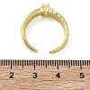 Brass Micro Pave Cubic Zirconia Cuff Open Rings RJEW-C163-09G-5