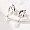 304 Stainless Steel Shell Pearl Stud Earrings for Women EJEW-U051-07P-2