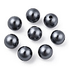 Spray Painted ABS Plastic Imitation Pearl Beads OACR-T015-05C-01-3