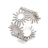 304 Stainless Steel Sun Open Cuff Ring for Women RJEW-F160-01P-1