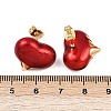 Brass Heart Stud Earrings EJEW-C152-05A-01-5