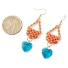 Glass Seed Beaded Dangle Earrings EJEW-MZ00323-01-3