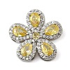 Brass Pave Cubic Zirconia 5-Petal Flower Multi-Strand Links KK-I276-30P-01-1