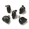 Natural Obsidian Pendants G-Z067-02P-04-2