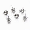 304 Stainless Steel Cup Pearl Peg Bails Pin Pendants STAS-G161-25B-3