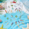 28Pcs 14 Styles Zinc Alloy Enamel Pendants ENAM-AR0001-96-4