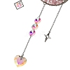 Flower Moon Metal & Natural Rose Quartz Chips Hanging Suncatcher GG-CBAB970-03A-3