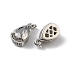 Brass Pave Cubic Zirconia Charms with Glass Crystal KK-Q039-03P-2