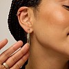 Stick Shaped Brass Chain Tassel Stud Dangle Earrings FS-WGFCB39-01-2