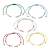 4mm Faceted Round Natural Mixed Stone Beads & Handmade Seed Beads Braided Bracelet Making AJEW-MZ00003-1