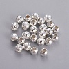 Hot DIY Silver Color Plated Corrugated Round Iron Beads X-E185Y-S-1