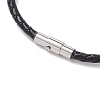 Braided Leather Cord Bracelets BJEW-JB11387-02-4