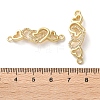 Rack Plating Brass Cubic Zirconia Double Heart Connector Charms KK-C084-32C-G-3