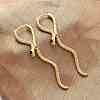 Snake Brass Hoop Earrings EJEW-R025-27G-2